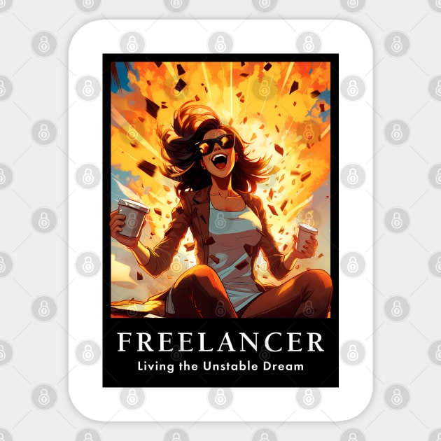 Freelancer: Living the Unstable Dream. Funny Sticker by MaxDeSanje 